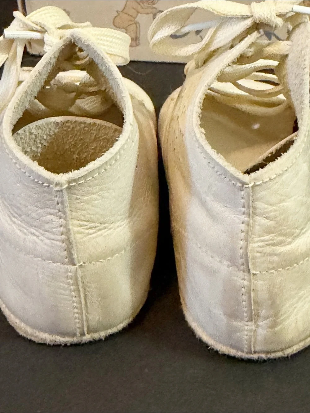 Vintage Montgomery Ward White Baby Shoes Original Box 1960’s Sz 0 Classic Socks
